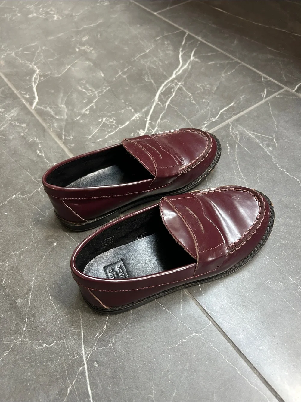 Jamie and Jack Toddler Burgundy Leather Penny Loafers dress shoes formal size 10